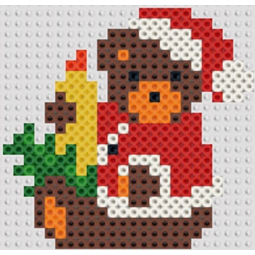 Karácsonyi Plüssmaci gyertyával 12 cm * 11,5 cm