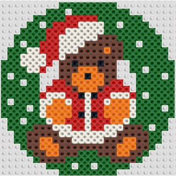 Karácsonyi Plüssmaci koszorúval 13,5 cm * 13,5 cm