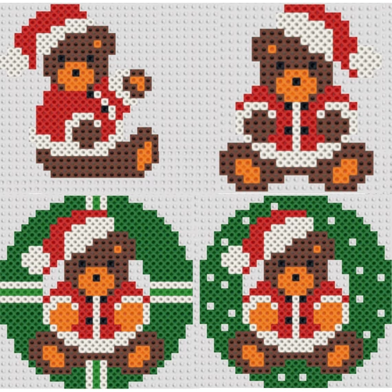 Karácsonyi Plüssmaci csomagban 4 db 13,5 cm *13,5 cm