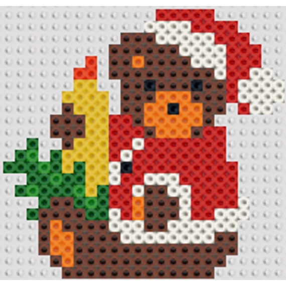 Karácsonyi Plüssmaci gyertyával 12 cm * 11,5 cm